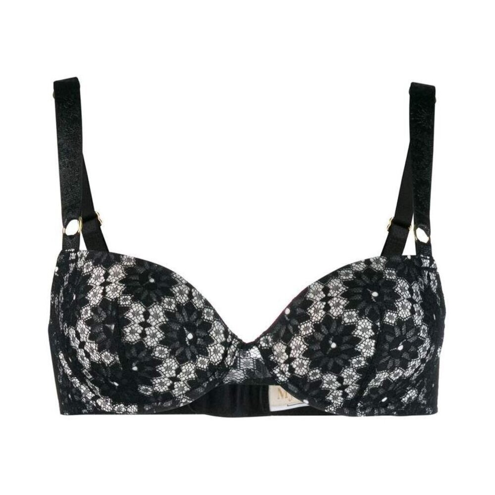 New! Myla Black Lace Victoria Park Padded Bra Size 34B 1768